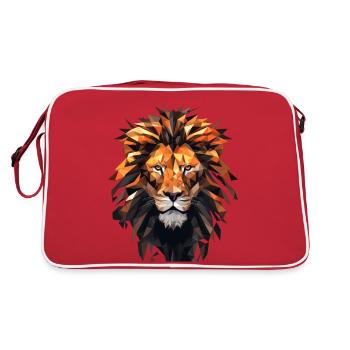 Animation géométrique de lion - Sac Retro - rouge/blanc - Dos