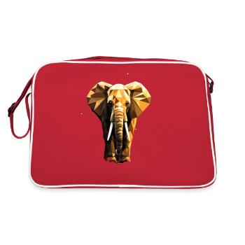 Éléphant de style géométrique - Sac Retro - rouge/blanc - Dos