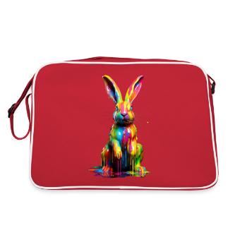 Rainbow Rabbit - Retro Bag - red/white - Back