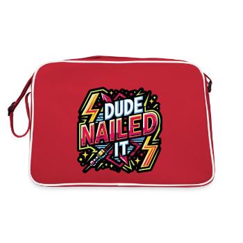 Dude Nailed It 4 - Retro Tasche - Rot/Weiß - Hinten