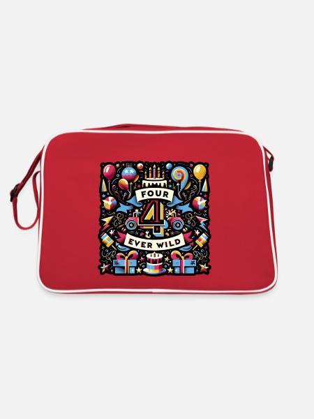 Four Ever Wild 59 - Retro Tasche - Rot/Weiß - Hinten