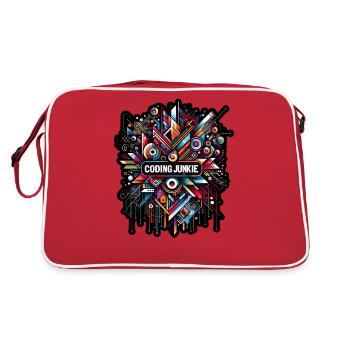 Coding Junkie 10 - Retro Tasche - Rot/Weiß - Hinten