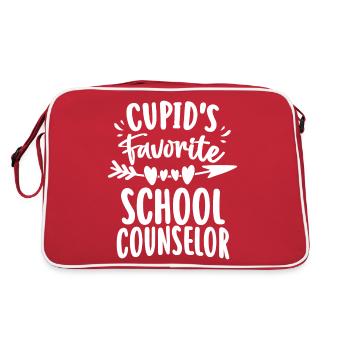 Valentines Day Cupid Favorite School Counselor - Retro Bag - red/white - Back