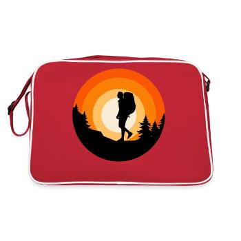 Wanderbekleidung Outdoor Backpacking Camping - Retro Tasche - Rot/Weiß - Hinten