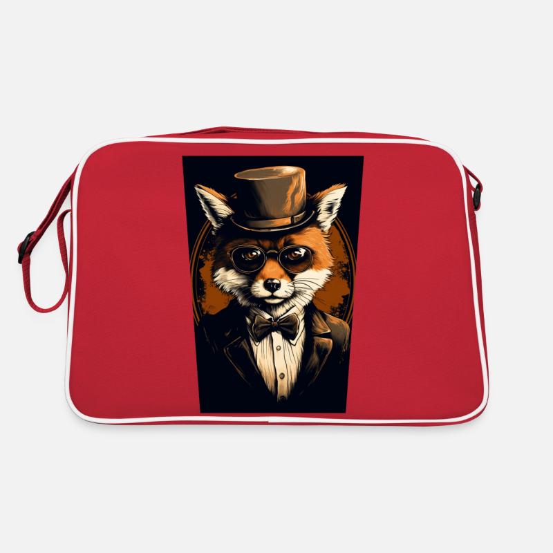 Fox with hat and glasses Retro Bag