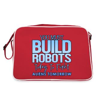 You Must Build Robots Today To Fight Aliens 4 - Retro Bag - red/white - Back