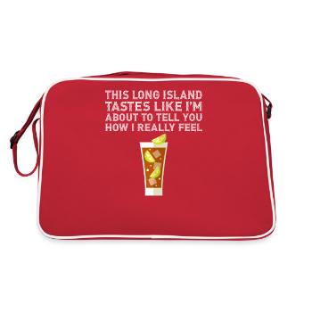 Dieser Long Island Eistee schmeckt nach Alkohol-Wortspiel - Retro Tasche - Rot/Weiß - Hinten