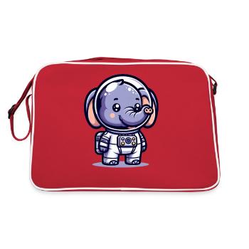 Éléphant mignon astronaute - Sac Retro - rouge/blanc - Dos