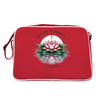Inner Harmony Lotus - Eau sereine et design de fleurs - Sac Retro - rouge/blanc - Dos