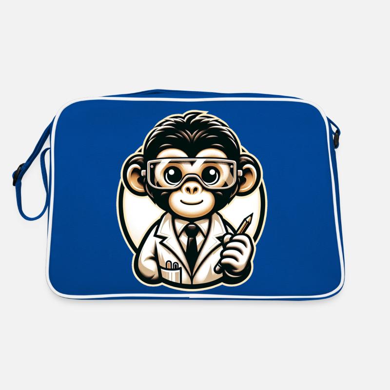 Cute Monkey Scientist Retro Tasche