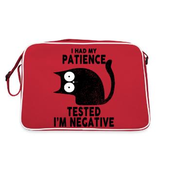 I Had My Patience Tested I'm Negative Black Cat - Retro Tasche - Rot/Weiß - Hinten
