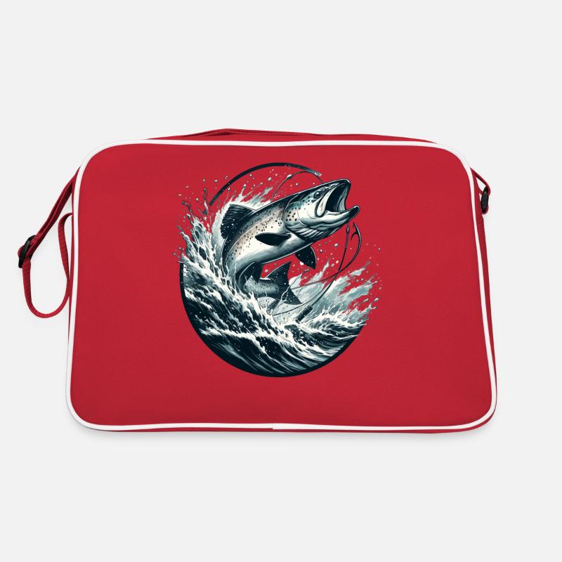 Fish with water and fish hook Retro Bag