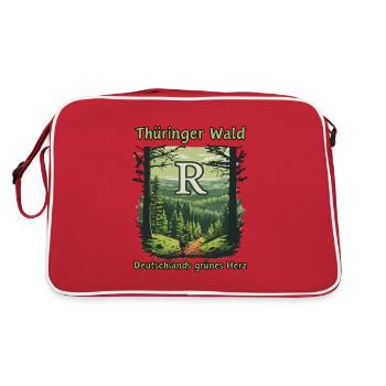 Thuringia-Germany's green heart-Rennsteig - Retro Bag - red/white - Back