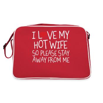 Devoted Husband Funny Relationship Apparel - Retro Bag - red/white - Back
