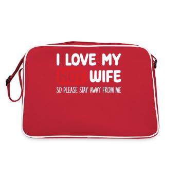 Devoted Husband Funny Relationship Apparel - Retro Bag - red/white - Back