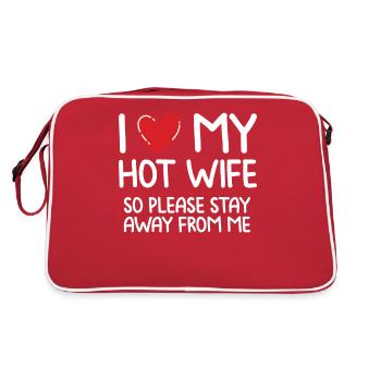 Devoted Husband Funny Relationship Apparel - Retro Bag - red/white - Back