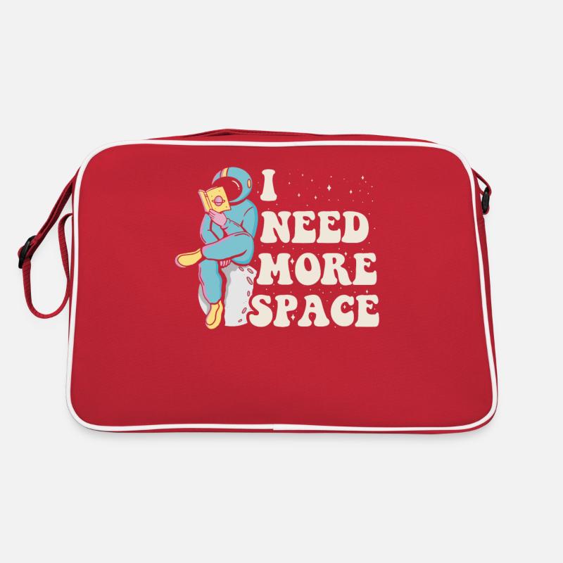 Astronaut Space Humor Personal Space Tee - Retro Tasche - Rot/Weiß