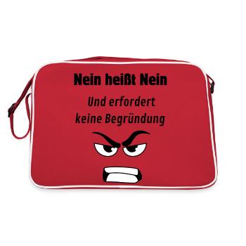 Nein heißt Nein!! - Retro Tasche - Rot/Weiß - Hinten