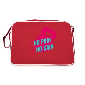 T-shirt No Pain No Gain Gym Inspiration - Sac Retro - rouge/blanc - Dos