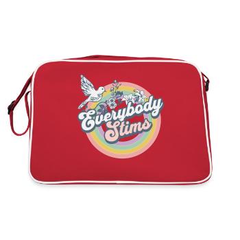 Hippie Neurodiversity Everybody Stims Tee - Retro Bag - red/white - Back