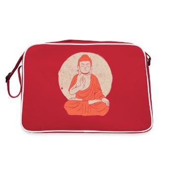 Buddha Monk Namaste Buddhism I Gift - Retro Bag - red/white - Back