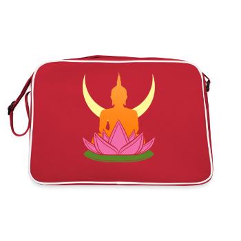 Buddha Monk Namaste Buddhism I Gift - Retro Bag - red/white - Back