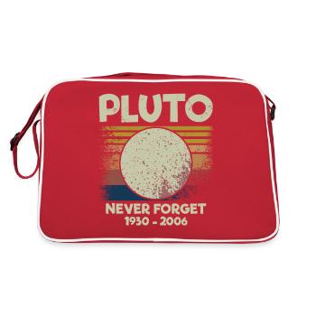 Pluto Never Forget Astronomy Tee - Retro Tasche - Rot/Weiß - Hinten