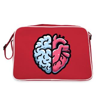 Half Heart Half Brain: Mindfulness Neuroradiology - Retro Bag - red/white - Back