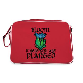 Blühe dort, wo du gepflanzt bist - Retro Tasche - Rot/Weiß - Hinten