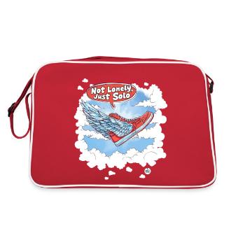Nicht einsam, nur solo - Retro Tasche - Rot/Weiß - Hinten
