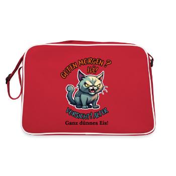 Good morning? Huh! Beware of old very thin ice - Retro Bag - red/white - Back