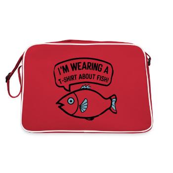 POISSON. JE PORTE UN T-SHIRT SUR LE THÈME DU POISSON - Sac Retro - rouge/blanc - Dos