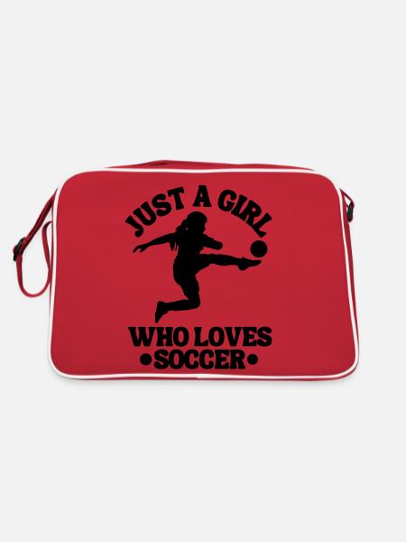 Fußballmannschaft Fußballspieler Fußballdesign - Retro Tasche - Rot/Weiß - Hinten