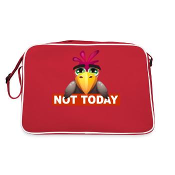 Not Today - Not Today Funny Bird Design - Retro Bag - red/white - Back