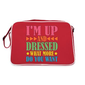 Je suis debout et habillé, que veux-tu de plus 5 - Sac Retro - rouge/blanc - Dos