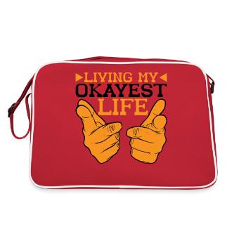 Living My Okayest Life 6 - Retro Tasche - Rot/Weiß - Hinten