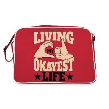 Living My Okayest Life 5 - Retro Tasche - Rot/Weiß - Hinten