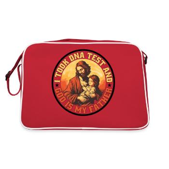 I Took A DNA Test And God Is My Father 32 - Retro Bag - red/white - Back