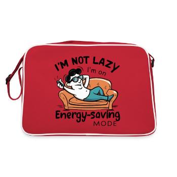 JE NE SUIS PAS PARESSEUX, JE SUIS EN MODE ÉCONOMIE D’ÉNERGIE - Sac Retro - rouge/blanc - Dos