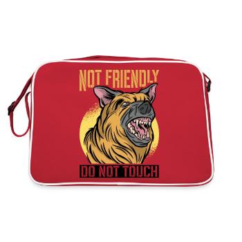 Not Friendly, Do Not Touch 38 - Retro Tasche - Rot/Weiß - Hinten