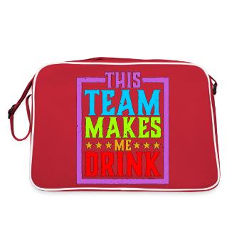 This Team Makes Me Drink 4 - Retro Tasche - Rot/Weiß - Hinten