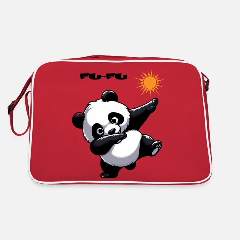 Fu-Fu Tier Panda - Retro Tasche - Rot/Weiß