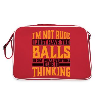The Balls To Say What Everyone Else Is Thinking 3 - Retro Bag - red/white - Back
