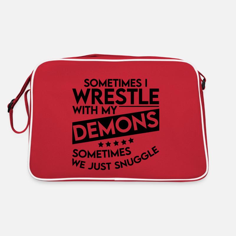 Sometimes I Wrestle With My Demons 4 Retro Tasche