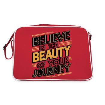 Croyez en la beauté de votre voyage Art numérique - Sac Retro - rouge/blanc - Dos