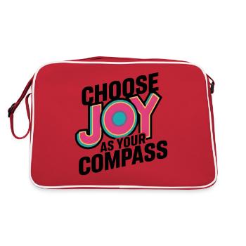 Choisissez la joie comme impression artistique de votre boussole - Sac Retro - rouge/blanc - Dos