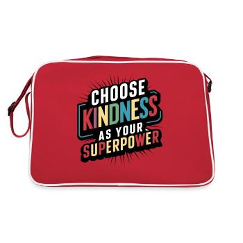 Choisissez la gentillesse comme impression artistique de votre superpouvoir - Sac Retro - rouge/blanc - Dos