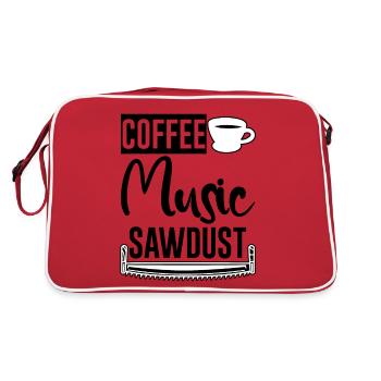 Coffee Music Sawdust 2 - Retro Tasche - Rot/Weiß - Hinten