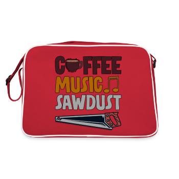 Coffee Music Sawdust 4 - Retro Tasche - Rot/Weiß - Hinten