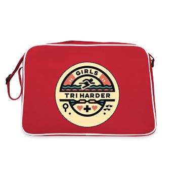 Girls Tri Harder 8 - Retro Tasche - Rot/Weiß - Hinten